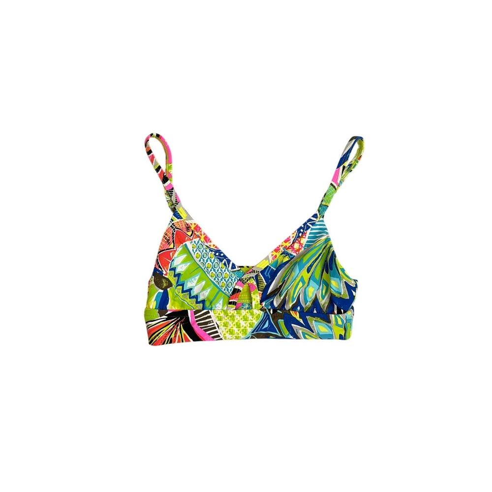 Trina Turk Swim Bikini Top Abstract Adjustable Bathing Suit Size Women's Small